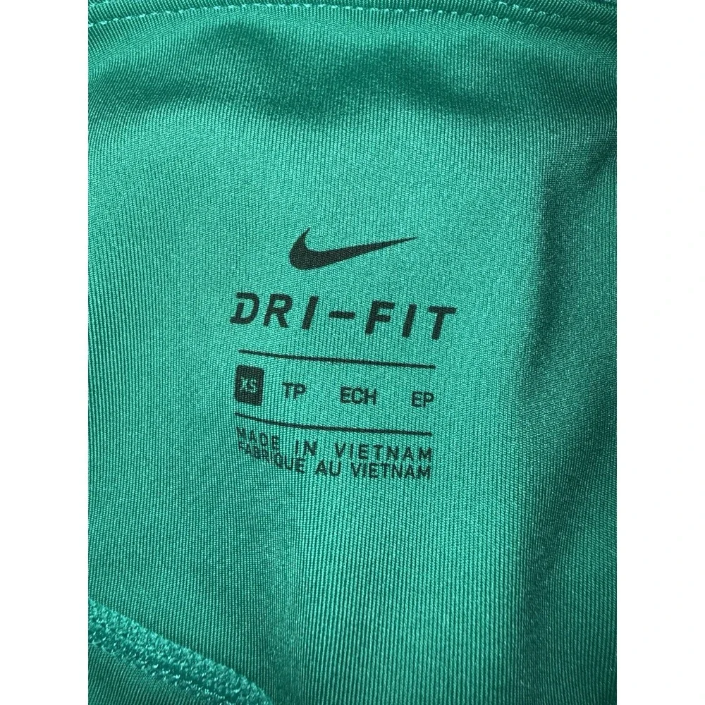 Nike Sz‎ XS Rainbow Ladder Green Dri-Fit Workout Athletic Leggings